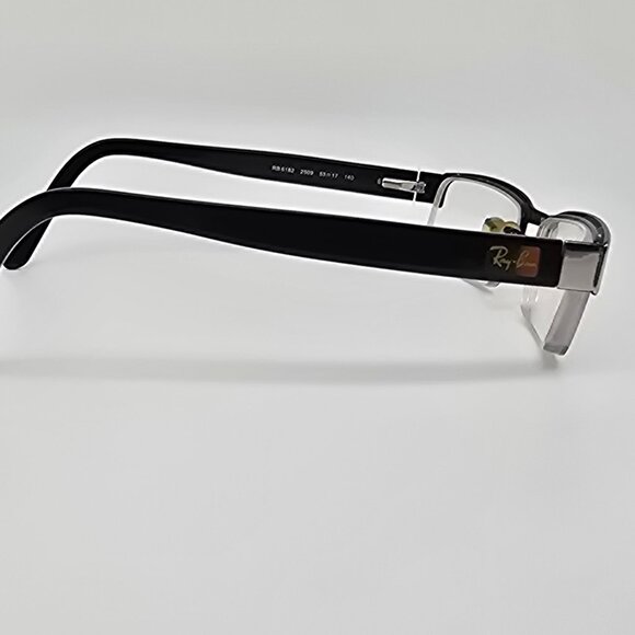 *SOLD* Ray-Ban RB6182 2509 Silver on Black Semi-Rimless Eyeglasses Frame w/ Case - Picture 6 of 15